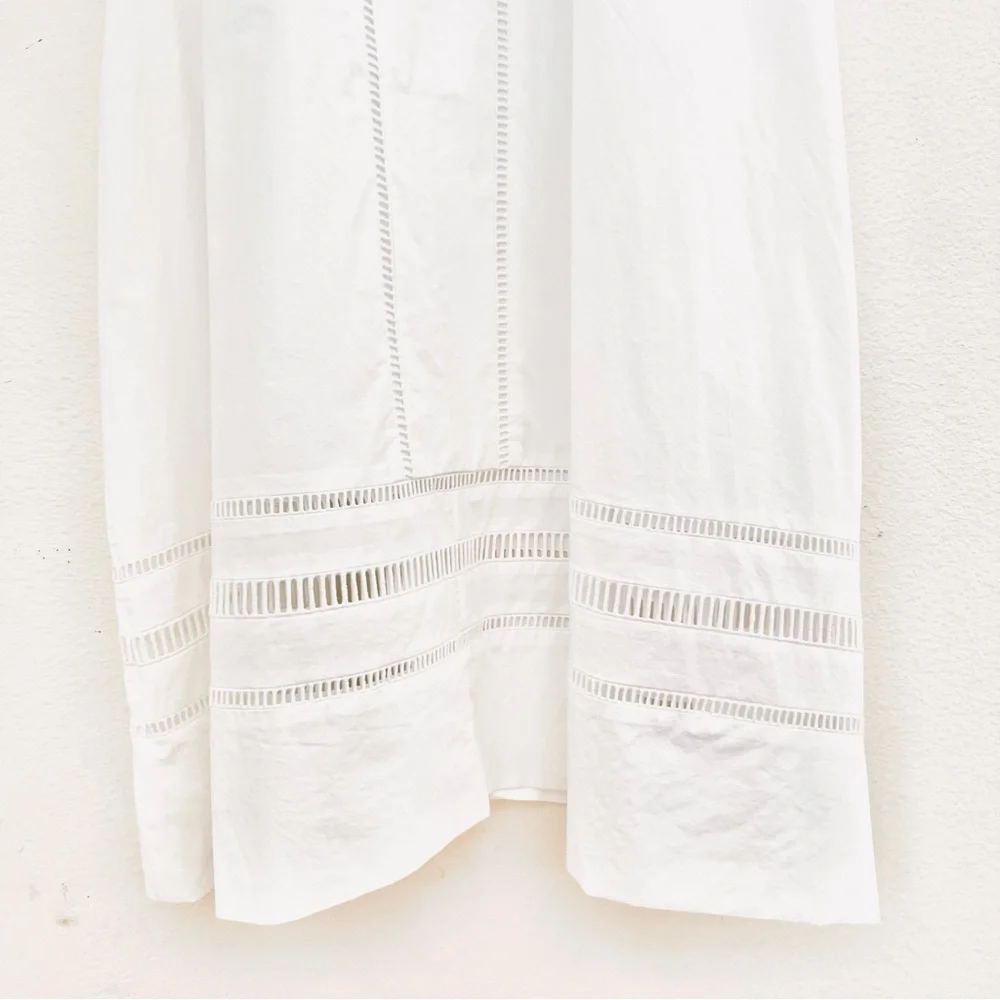 NWT Everlane The Lace Trim Caftan Dress Size: Medium Color: White - Picture 7 of 16